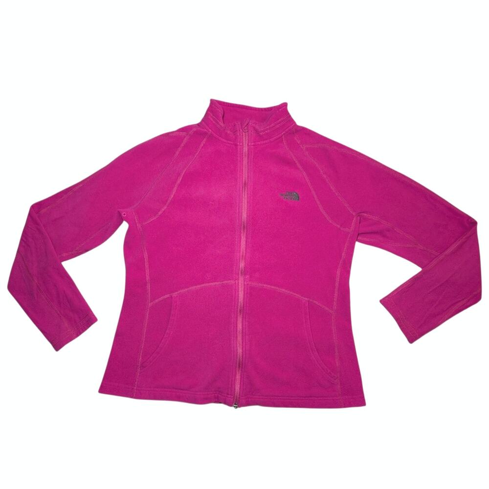 The North Face Women's XL Pink TKA 100 Full Zip Fleece Jacket Mock Neck